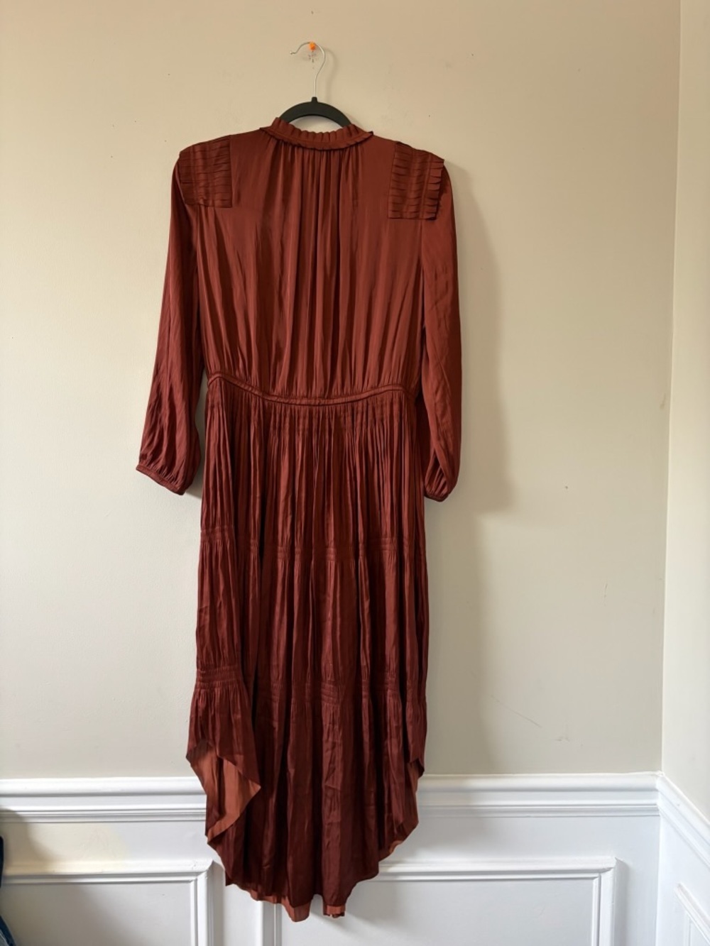 Chico's Rust Button-Front High-Low Midi Dress - Picture 2 of 2